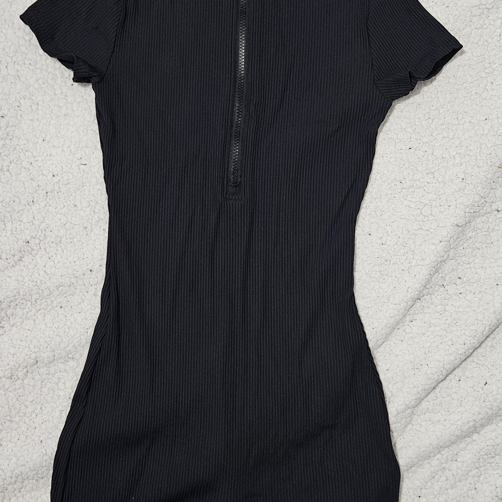 Forever 21 Black Ribbed Short Bodysuit